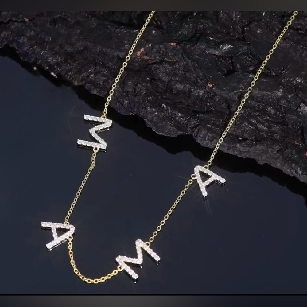 MAMA Moissanite Link Chain Necklace - Picture 5 of 6